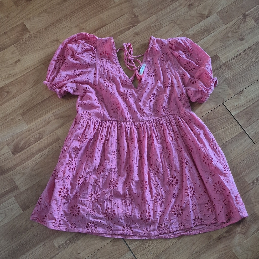 Mustard Seed Pink Eyelet Dress